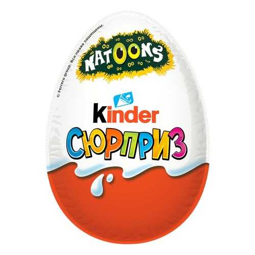 Яйцо Kinder Сюрприз из молочного шоколада с игрушкой животные Natoons 20 г в МЕТРОНОМ