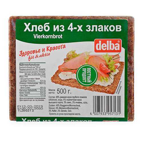 Хлеб Delba из 4-х злаков, 500 гр. в МЕТРОНОМ