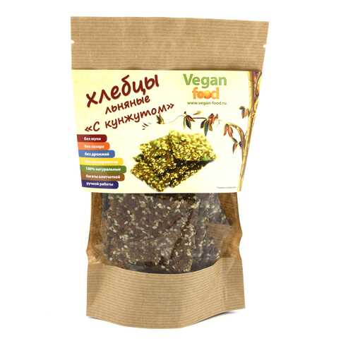 Хлебцы льняные Vegan-food с кунжутом 100 г в МЕТРОНОМ