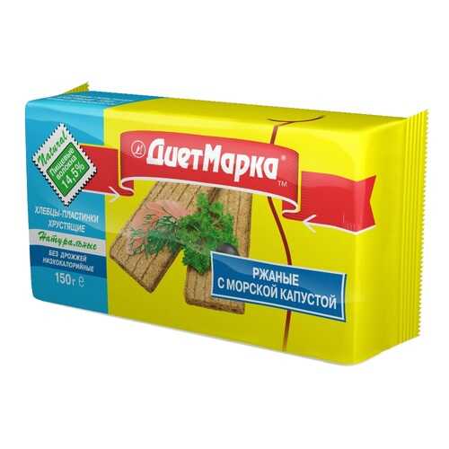 Хлебцы пластинки ДиетМарка хрустящие ржаные с морской капустой 150 г в МЕТРОНОМ
