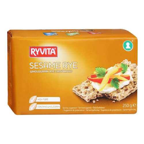 Хлебцы Ryvita Из цельного зерна c кунжутом sesame 12 штук в МЕТРОНОМ