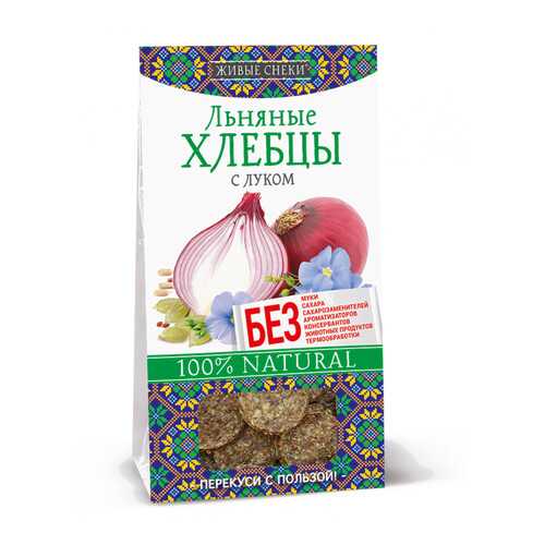 Льняные хлебцы Живые снеки с луком 60 г в МЕТРОНОМ