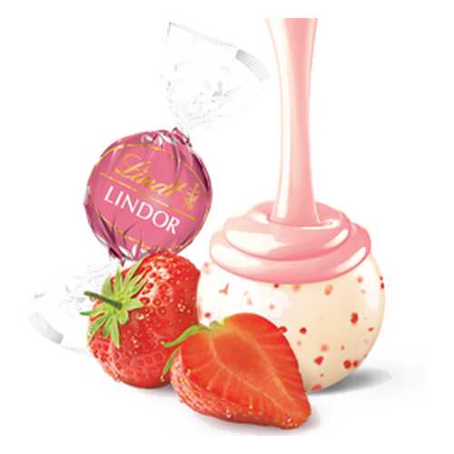 Конфеты Lindt линдор клубника и сливки 6 кг в МЕТРОНОМ
