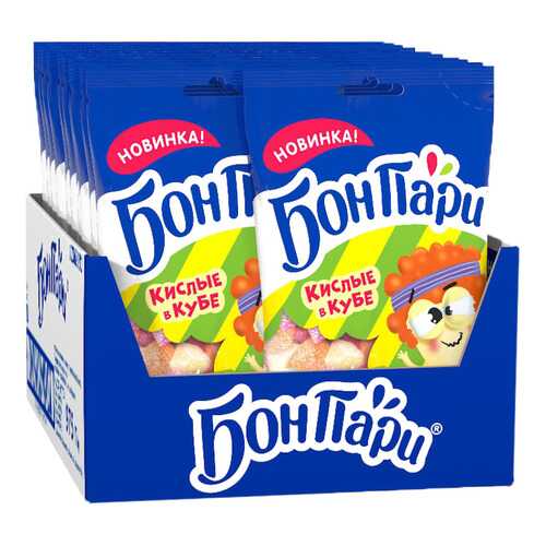 Суфле Бон Пари кислые в кубе со вкусом фруктов 15 шт по 65 г в МЕТРОНОМ