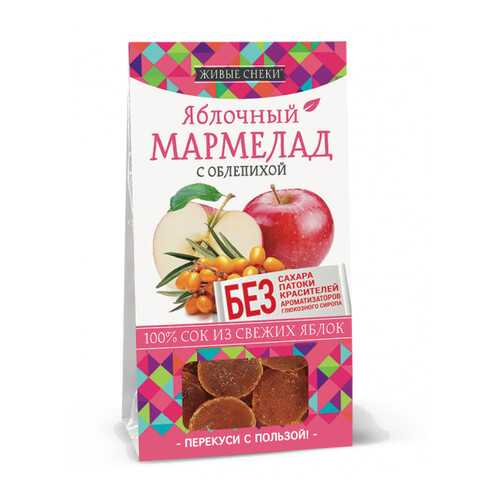 Мармелад яблочный Живые снеки с облепихой 90 г в МЕТРОНОМ