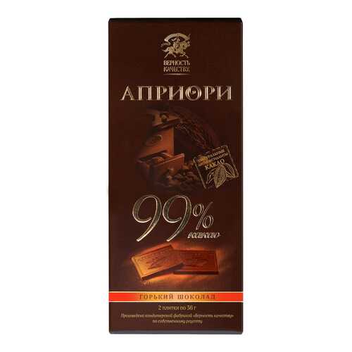 Шоколад горький верность качеству Априори 99% какао 100 г в МЕТРОНОМ
