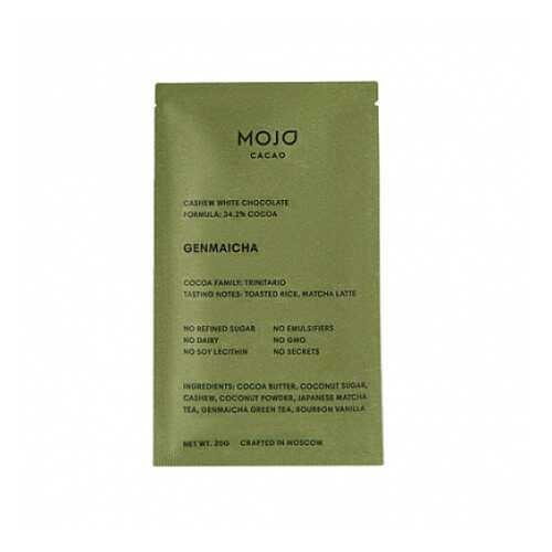 Шоколад кешью с зелёным чаем Genmaicha Mojo Cacao 20 г в МЕТРОНОМ