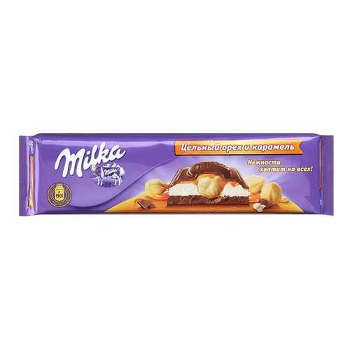 Шоколад молочный Milka цельный орех и карамель 300 г в МЕТРОНОМ