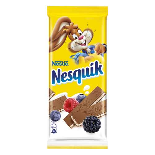 Шоколад молочный Nesquik с молочной начинкой, ягодами и злаками 100 г в МЕТРОНОМ