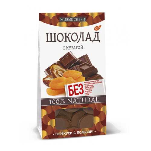 Шоколад Живые снеки с курагой 4*100 г в МЕТРОНОМ