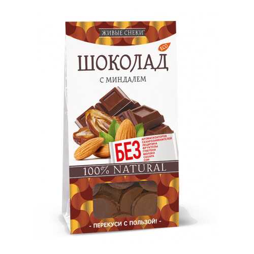 Шоколад Живые снеки с миндалем 100 г в МЕТРОНОМ