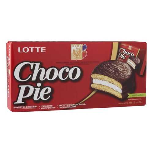 Пирожное choco pie Lotte в шоколаде 168 г в МЕТРОНОМ