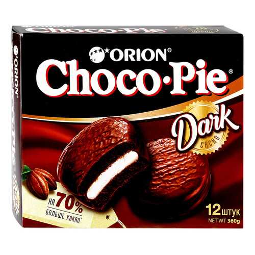 Пирожное Orion Choco Pie Dark в глазури 12 шт 30 г в МЕТРОНОМ