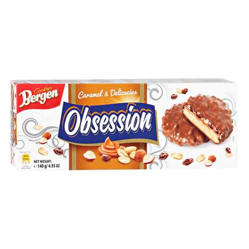 Печенье BERGEN Obsession Caramel 140г в МЕТРОНОМ