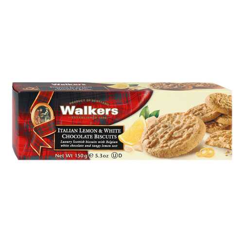 Печенье Walkers Итальянский лимон и белый шоколад 150 г Великобритания в МЕТРОНОМ