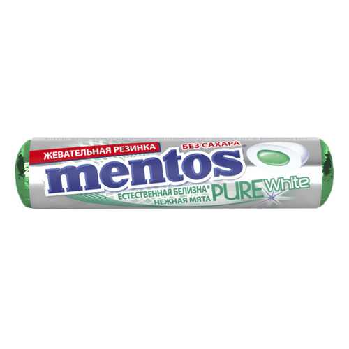 Жевательная резинка Mentos пьюр вайт нежная мята 15.5 г в МЕТРОНОМ