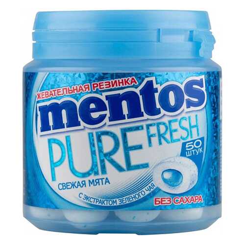 Жевательная резинка Mentos свежая мята без сахара с экстрактом зеленого чая 50 штук в МЕТРОНОМ