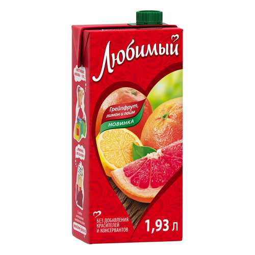Напиток сокосодержащий Любимый грейпфрут-лимон-лайм 1.93 л в МЕТРОНОМ