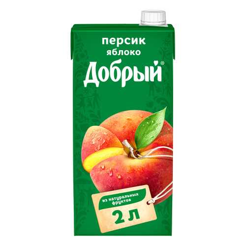 Нектар Добрый персик-яблоко 2 л в МЕТРОНОМ