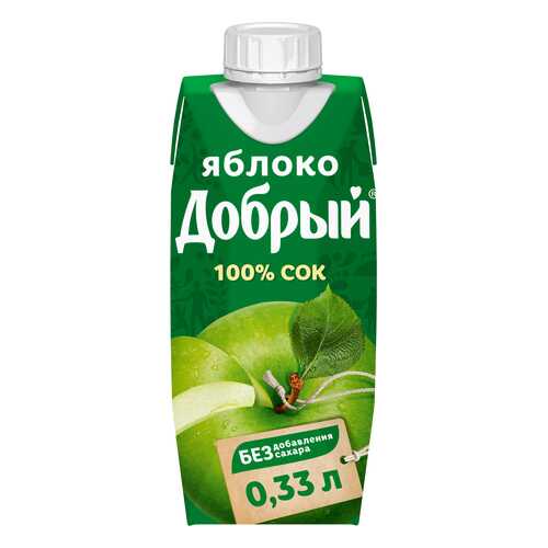 Сок Добрый яблочный 100% 0.33 л в МЕТРОНОМ
