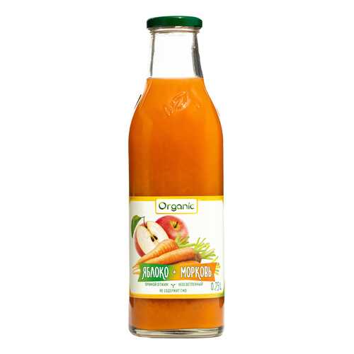 Сок Organic Яблоко-Морковь прямого отжима 750 мл (стекло) в МЕТРОНОМ