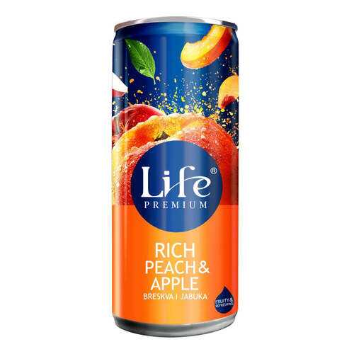 Сок яблочно-персиковый Life Premium Румяный персик 0.25 л в МЕТРОНОМ